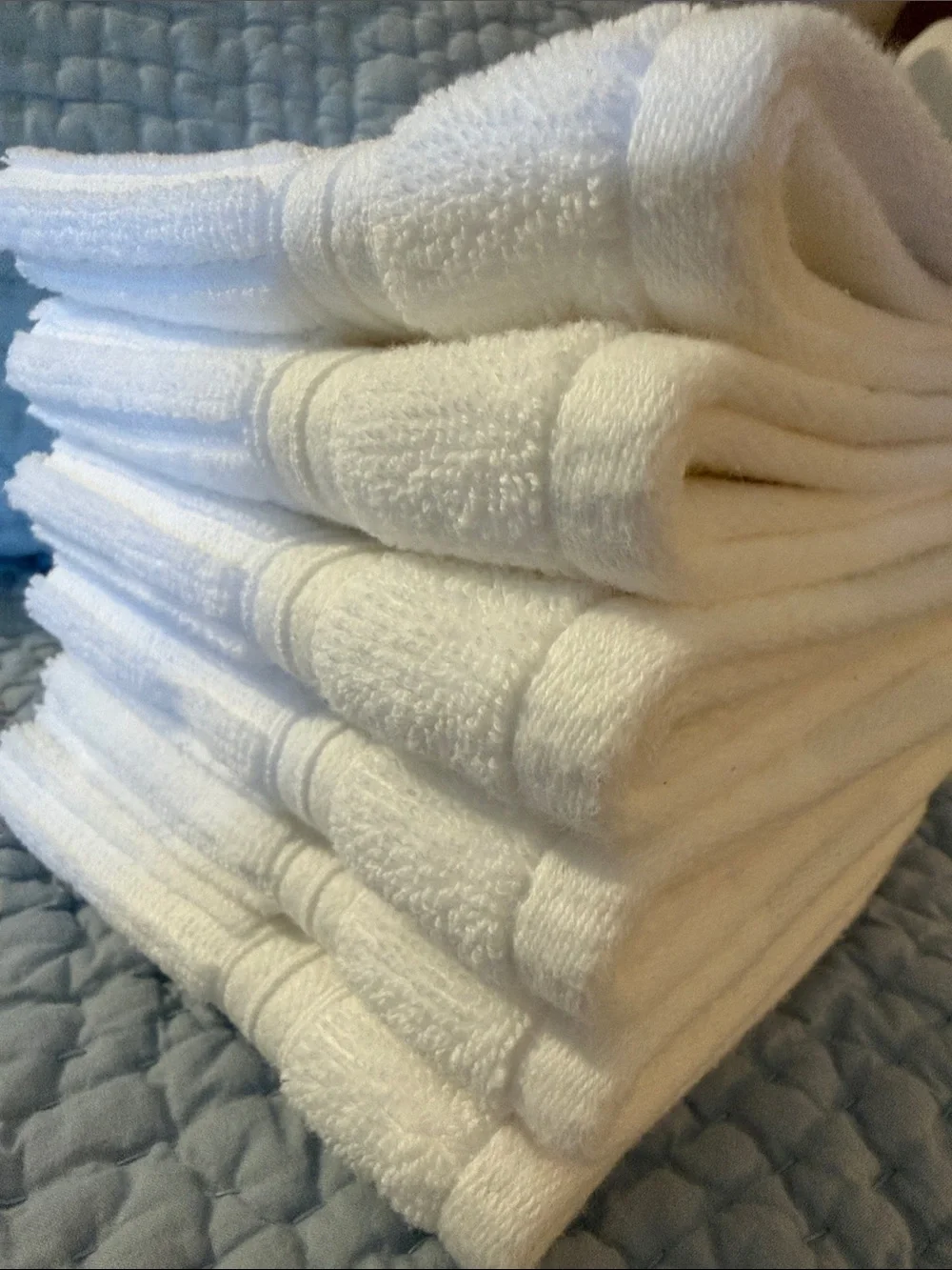 NWOT Set-of-6 100% Cotton Soft and Plush Ribbed Washcloths, each ~ 11”x11.5”